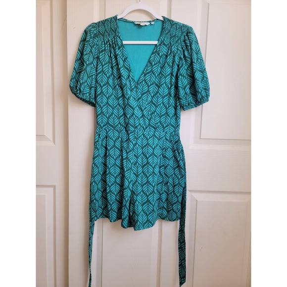 Boden Ruby Jersey Romper in Palm Leaf Patterned Jumpsuit Tie Waist Pockets US 2R - Picture 12 of 15